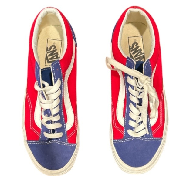 Vans EUC Red White and Blue Checkerboard Old Skool, Size 7 Men's, 8.5 Wo… - Picture 2 of 8